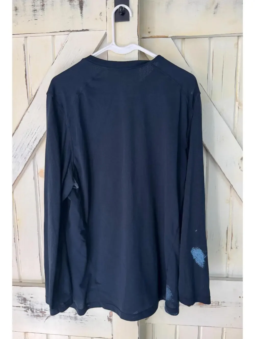 Nike Dri-FIT Long Sleeve Shirt Mens Size XL Blue Stretch Athletic Training - Picture 3 of 4